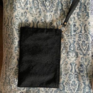 Fuzzy Black Wristlet